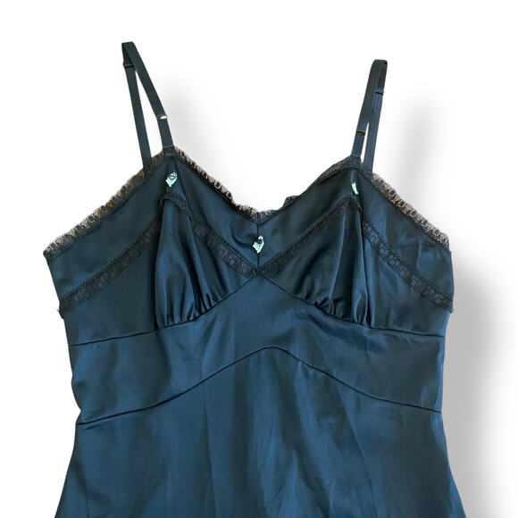 Henson Kickernick Black Vintage Satin Lace Slip Dress Size 11 Boho, Indie - Picture 6 of 7